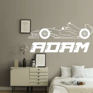 Speed name wall stickers white