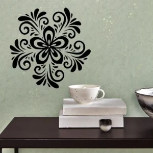 Swirl flower wall stickers