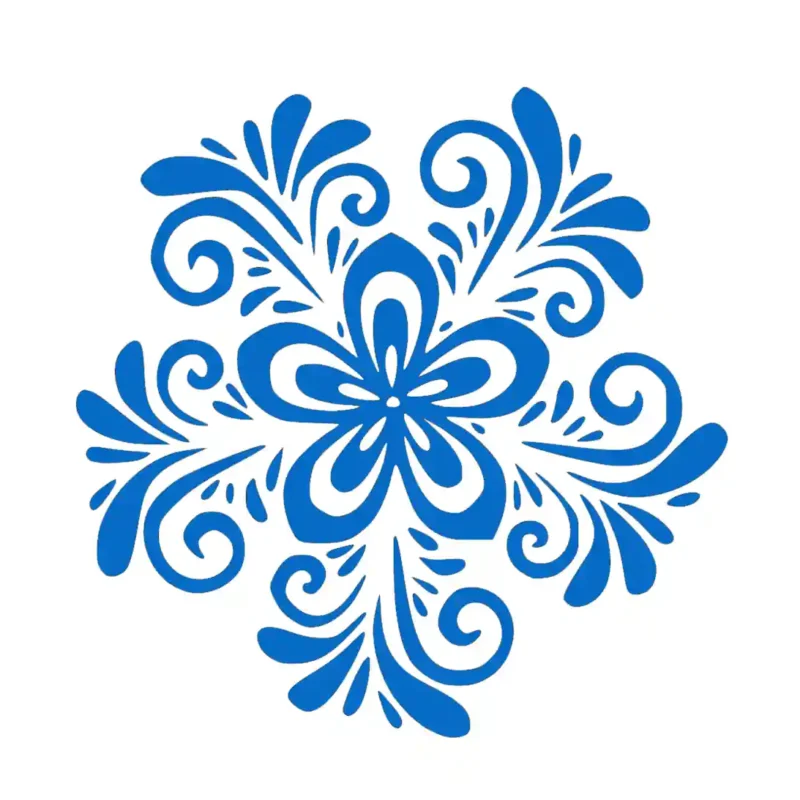 Swirl Flower Wall Stickers Azure Blue | Stickers on Wall