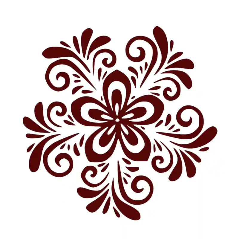 Swirl Flower Wall Stickers Burgundy | Stickers on Wall