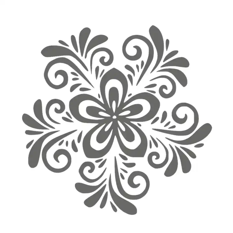 Swirl Flower Wall Stickers Dark Grey | Stickers on Wall