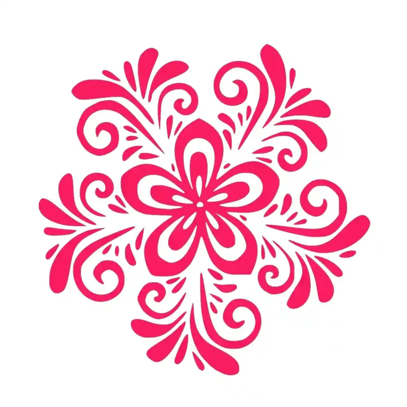 Swirl Flower Wall Stickers Hot Pink | Stickers on Wall