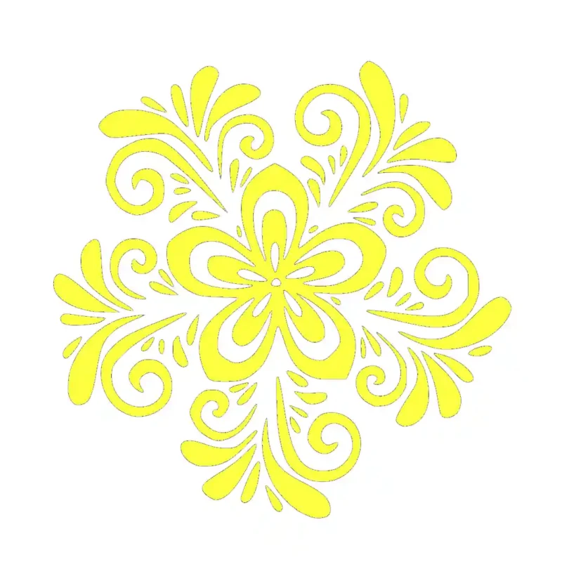Swirl Flower Wall Stickers Lemon | Stickers on Wall