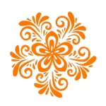 Swirl Flower Wall Stickers Orange | Stickers on Wall Swirl Flower Wall Stickers Orange | Stickers on Wall