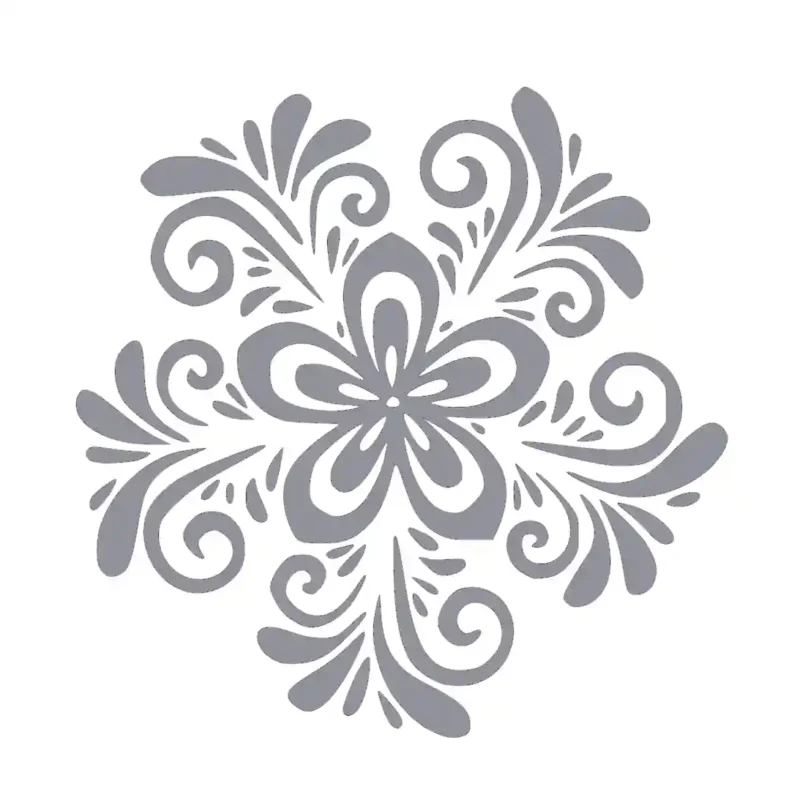 Swirl Flower Wall Stickers Silver | Stickers on Wall