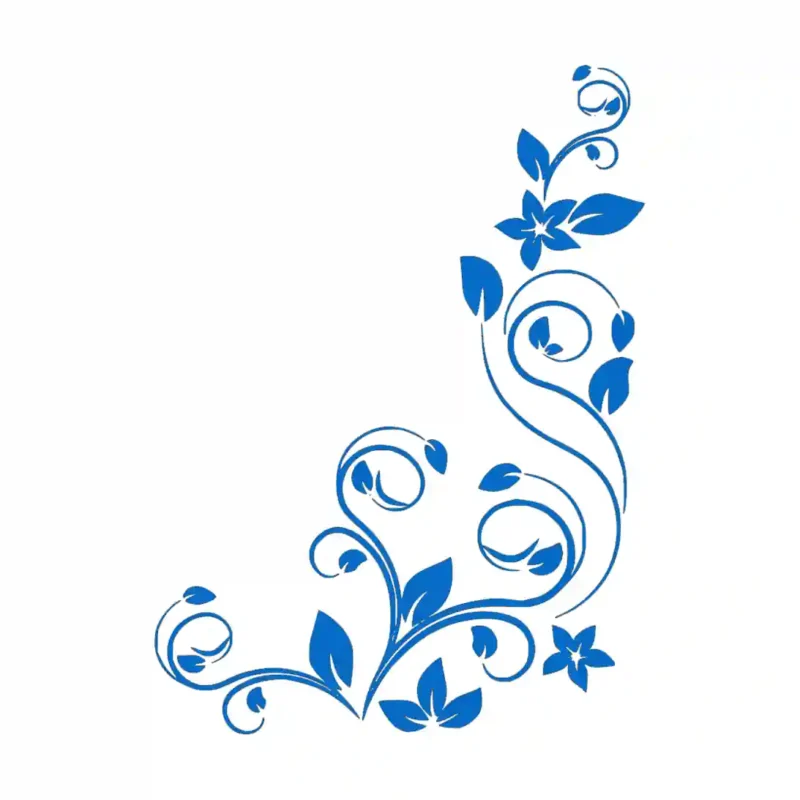 Swirl Vine Wall Stickers Azure Blue | Stickers on Wall