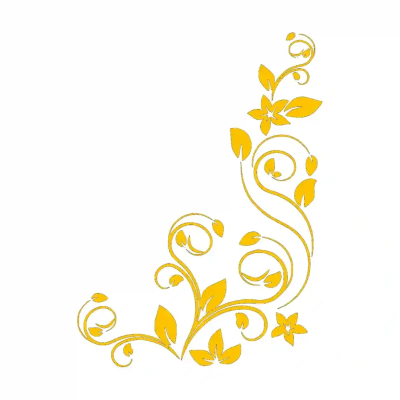 Swirl Vine Wall Stickers Golden Yellow | Stickers on Wall