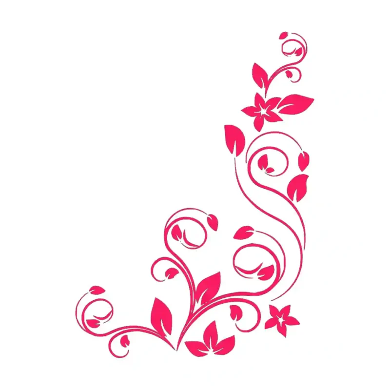 Swirl Vine Wall Stickers Hot Pink | Stickers on Wall