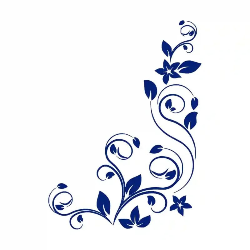Swirl Vine Wall Stickers Medium Blue | Stickers on Wall