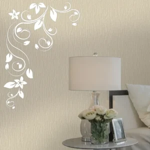 Swirl vine wall stickers white