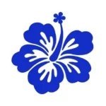 Tropical Flower Wall Stickers Brilliant Blue | Stickers on Wall