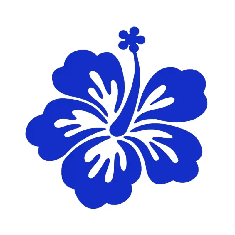 Tropical Flower Wall Stickers Brilliant Blue | Stickers on Wall