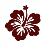 Tropical Flower Wall Stickers Burgundy | Stickers on Wall