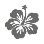 Tropical Flower Wall Stickers Dark Grey | Stickers on Wall