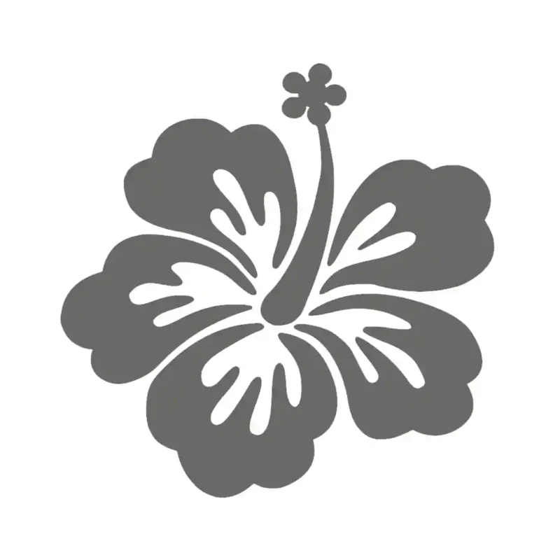 Tropical Flower Wall Stickers Dark Grey | Stickers on Wall