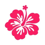 Tropical Flower Wall Stickers Hot Pink | Stickers on Wall