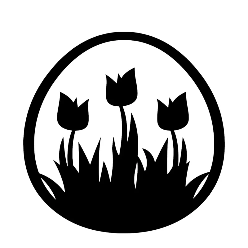 Tulip Garden Wall Stickers Black | Stickers on Wall