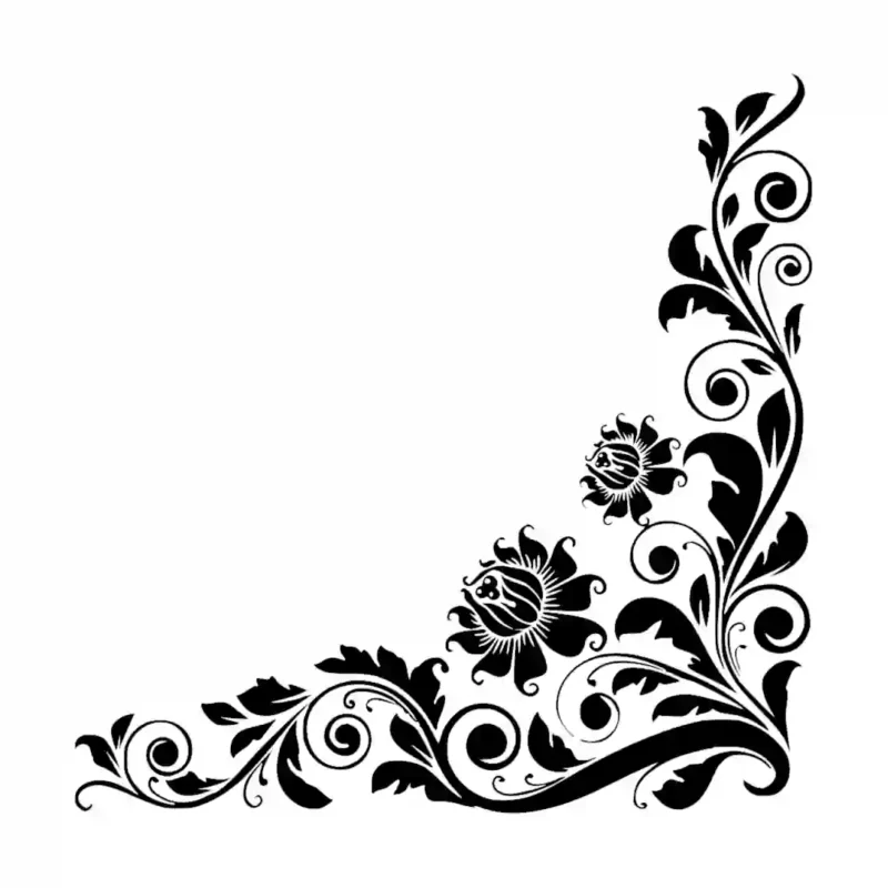 Vine Corner Wall Stickers Black | Stickers on Wall