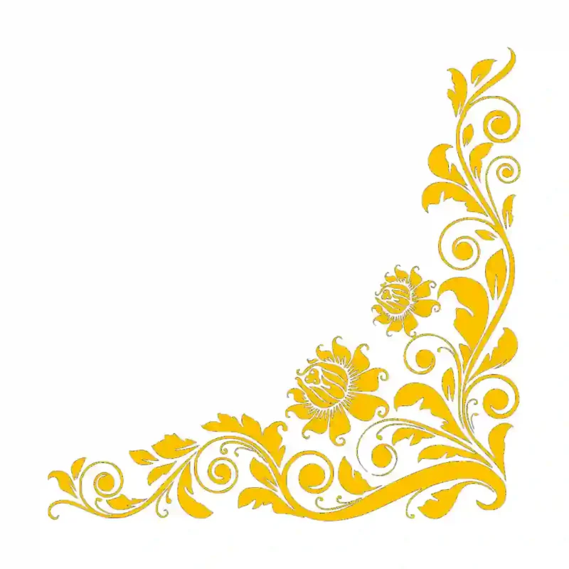 Vine Corner Wall Stickers Golden Yellow | Stickers on Wall