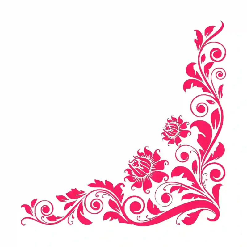 Vine Corner Wall Stickers Hot Pink | Stickers on Wall