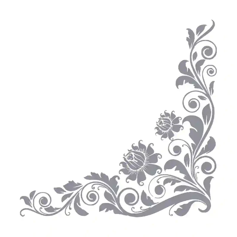 Vine Corner Wall Stickers Silver | Stickers on Wall