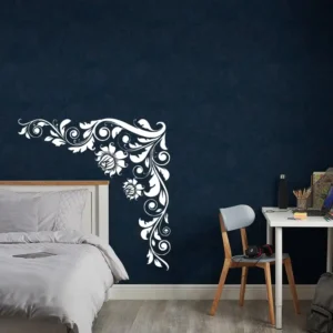 Vine corner wall stickers white