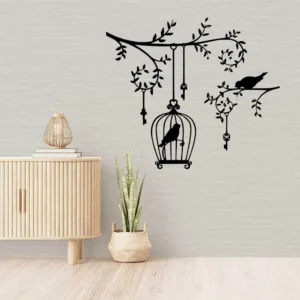Vintage birdcage wall stickers