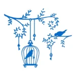 Vintage Birdcage Wall Stickers Azure Blue | Stickers on Wall Vintage Birdcage Wall Stickers Azure Blue | Stickers on Wall