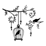 Vintage Birdcage Wall Stickers Black | Stickers on Wall Vintage Birdcage Wall Stickers Black | Stickers on Wall