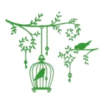 Vintage Birdcage Wall Stickers Mid Green | Stickers on Wall Vintage Birdcage Wall Stickers Mid Green | Stickers on Wall