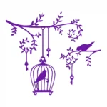 Vintage Birdcage Wall Stickers Perfect Purple | Stickers on Wall Vintage Birdcage Wall Stickers Perfect Purple | Stickers on Wall