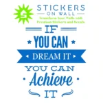 Achieve Quote Wall Stickers Azure Blue | Stickers on Wall Achieve Quote Wall Stickers Azure Blue | Stickers on Wall