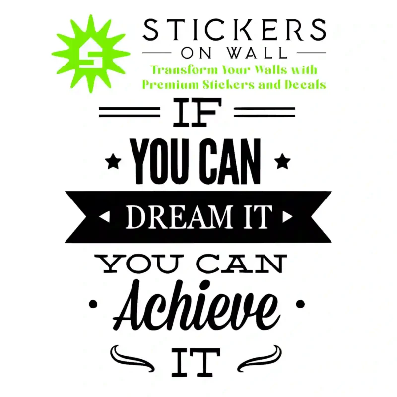 Achieve Quote Wall Stickers Black | Stickers on Wall