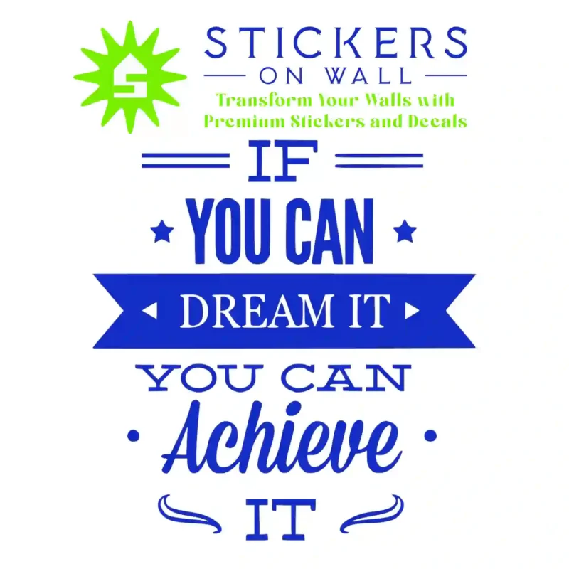 Achieve Quote Wall Stickers Brilliant Blue | Stickers on Wall