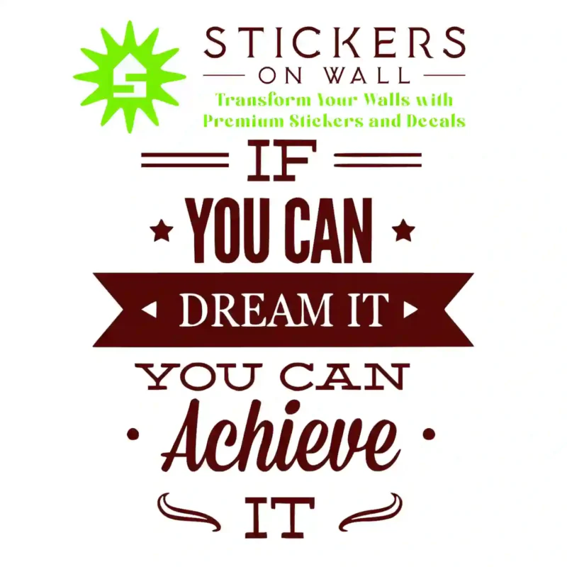 Achieve Quote Wall Stickers Burgundy | Stickers on Wall