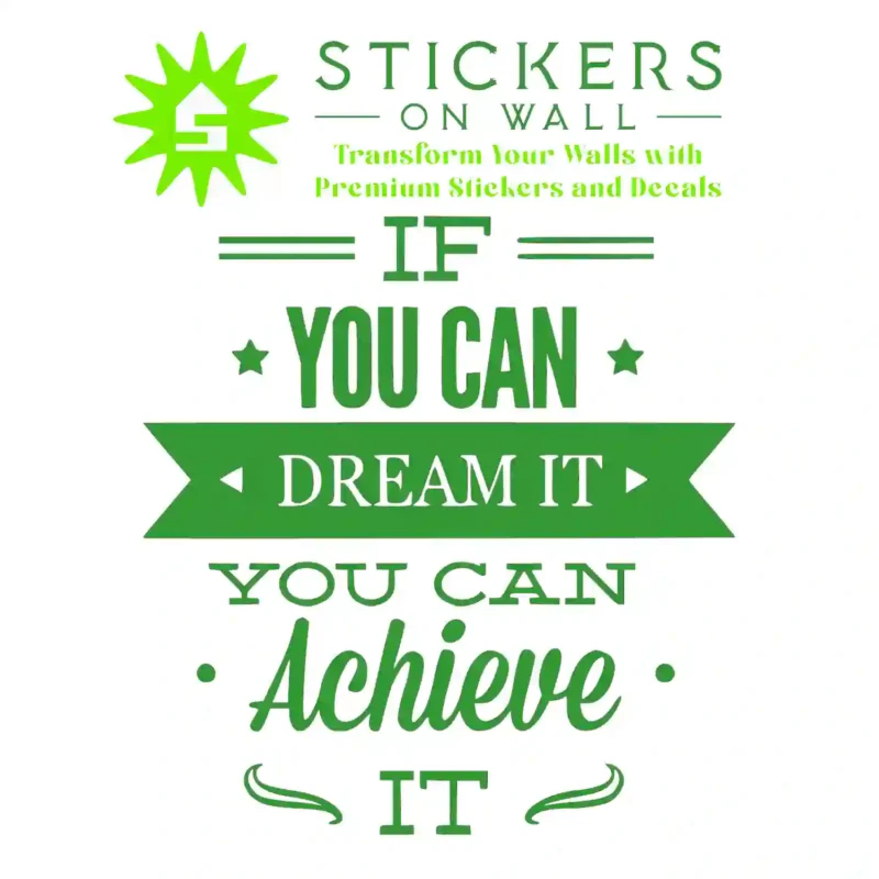 Achieve Quote Wall Stickers Mid Green | Stickers on Wall