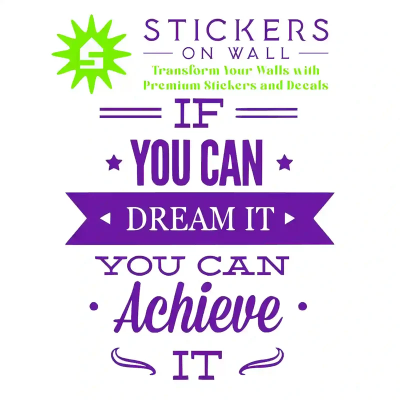 Achieve Quote Wall Stickers Perfect Purple | Stickers on Wall