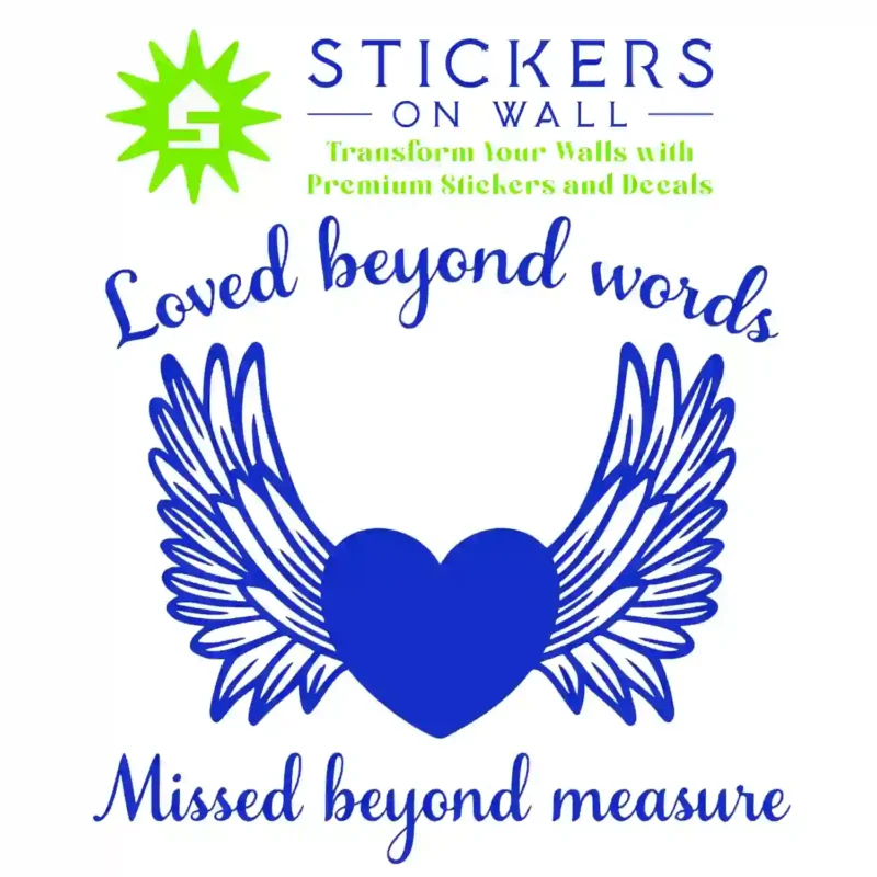 Angel Heart Wall Stickers Brilliant Blue | Stickers on Wall