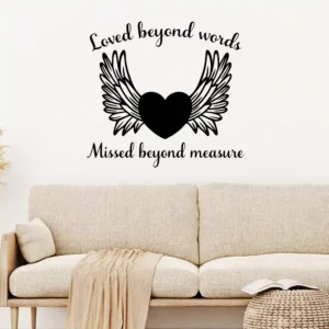 Angel heart wall stickers dark black