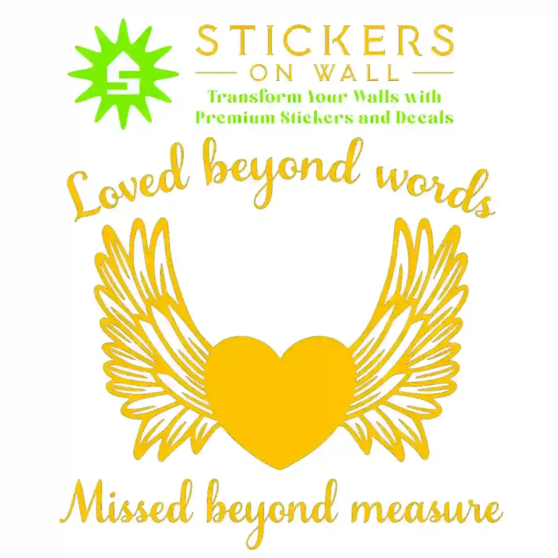 Angel Heart Wall Stickers Golden Yellow | Stickers on Wall
