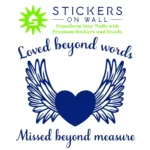Angel Heart Wall Stickers Medium Blue | Stickers on Wall
