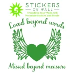 Angel Heart Wall Stickers Mid Green | Stickers on Wall