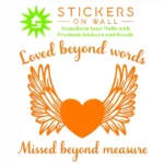 Angel Heart Wall Stickers Orange | Stickers on Wall