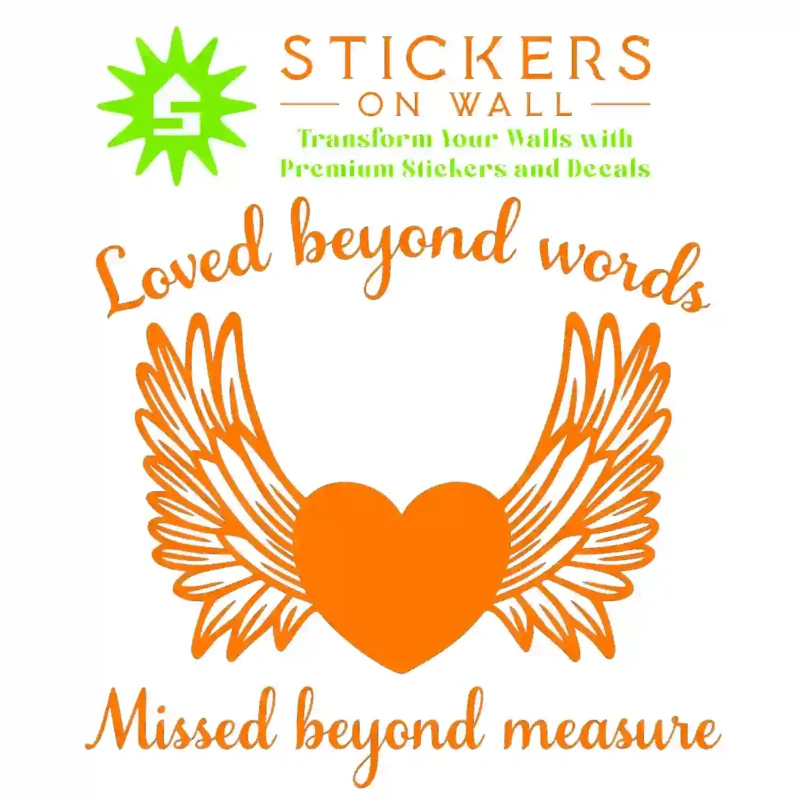 Angel Heart Wall Stickers Orange | Stickers on Wall
