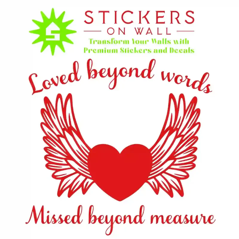 Angel Heart Wall Stickers Red | Stickers on Wall