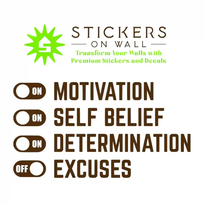 Motivation Switch Wall Stickers Brown | Stickers on Wall