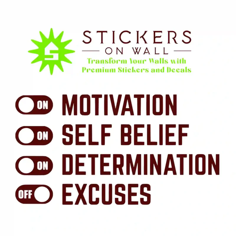 Motivation Switch Wall Stickers Burgundy | Stickers on Wall
