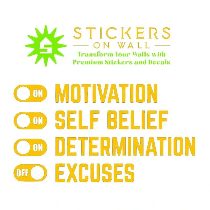 Motivation Switch Wall Stickers Golden Yellow | Stickers on Wall