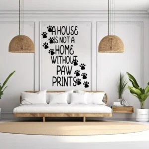 Paw quote wall stickers dark black