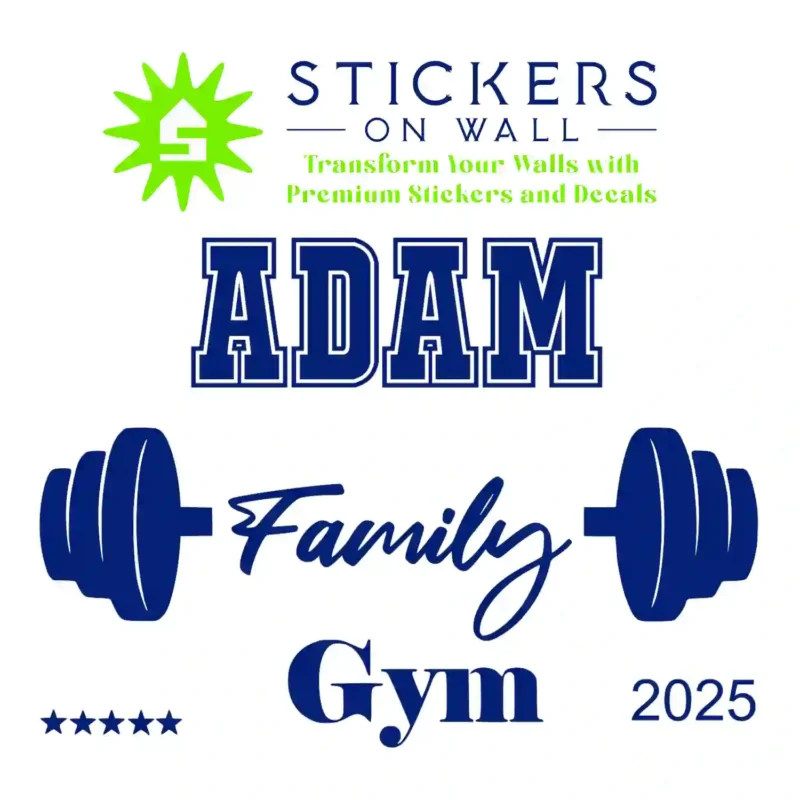 Personal Gym Wall Stickers Medium Blue | Stickers on Wall